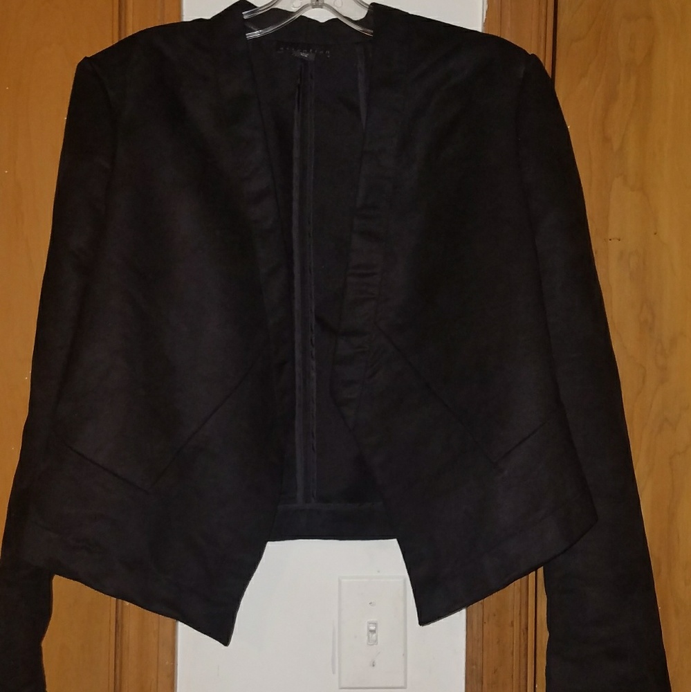 Faux suade black blazer